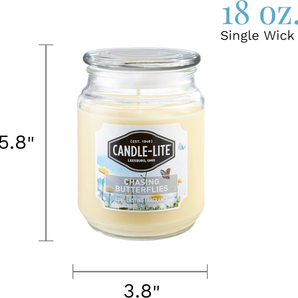 Everday Chasing Butterflies Scented Candle, 18 oz. Aromatherapy Candle, Off-Whit - Picture 2 of 9